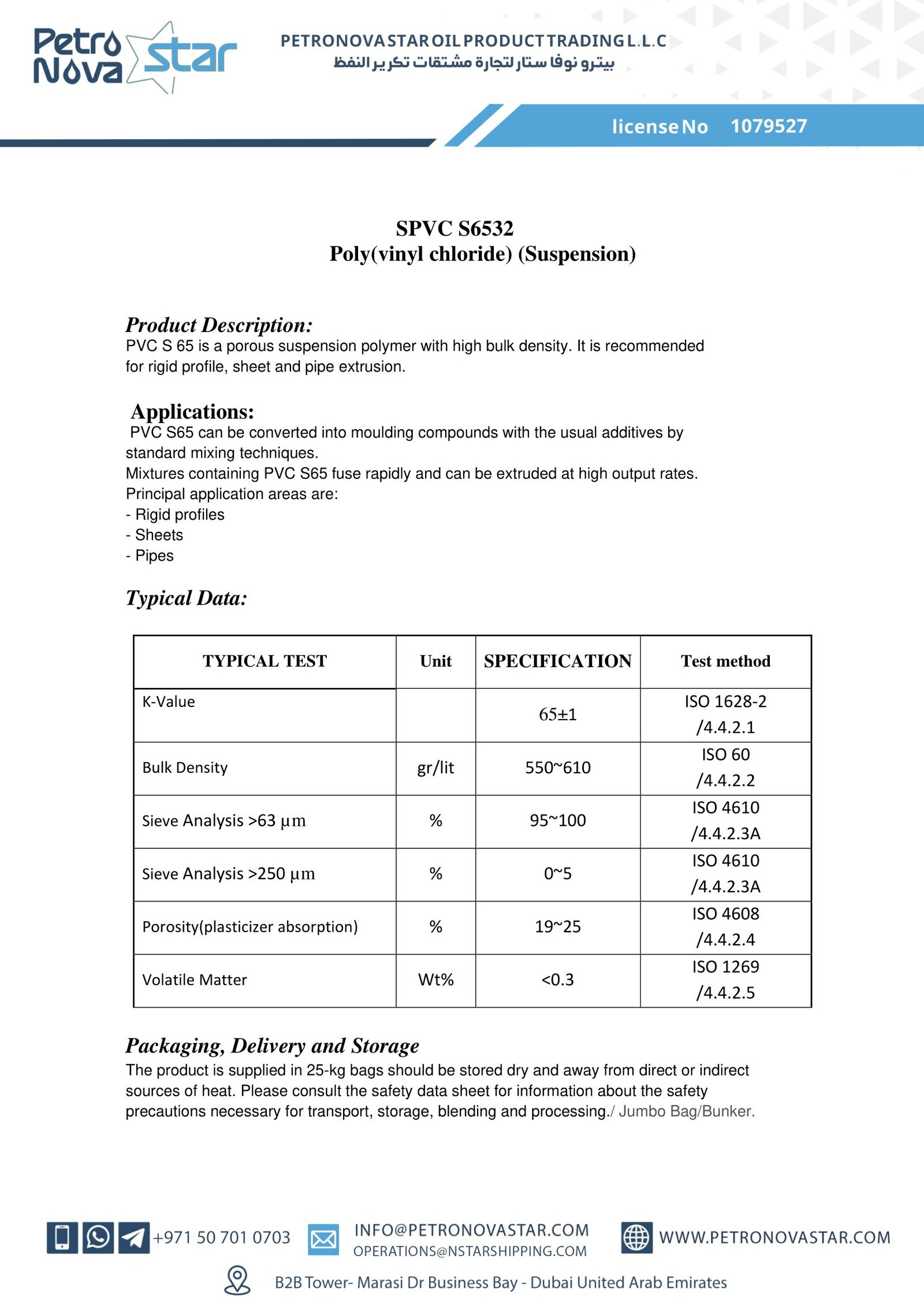 SPVC S6532 Poly(vinyl chloride) (Suspension)