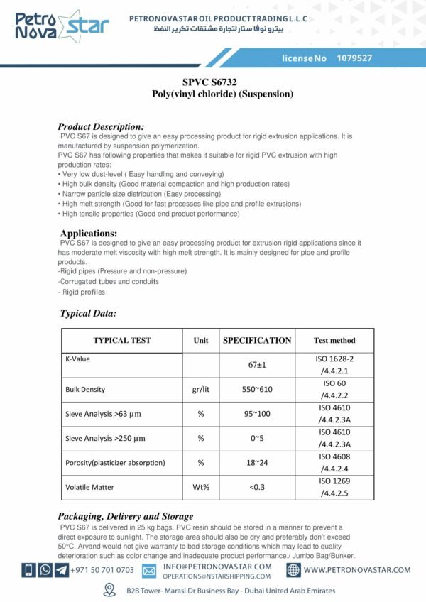 SPVC S6732 Poly(vinyl chloride) (Suspension)